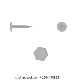 Fasteners isolated on white background