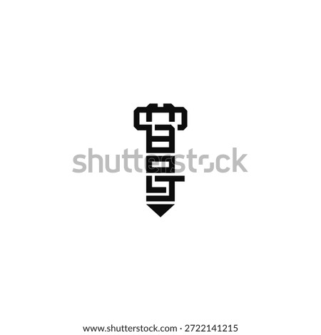 Fastening bolt typographic logo design.