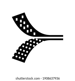 fastening tape glyph icon vector. fastening tape sign. isolated contour symbol black illustration