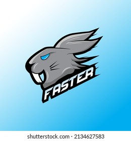 Faster Bunny Logo Rabbit Fast Animal Mascot High Speed