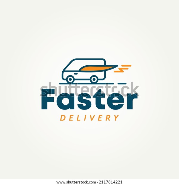 faster\
delivery simple logo template vector illustration design. delivery\
van logistic with wings fast symbol logo\
concept