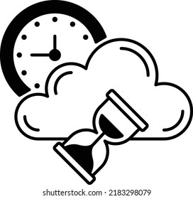 Faster Deployment and Easier scale Vector Icon Design, Cloud Processing Symbol, Computing Services Sign, Web Services and Data Center stock illustration, Response time Concept