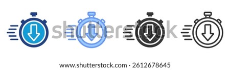 Faster download icon set multiple style collection