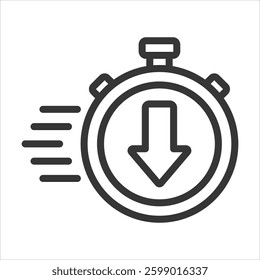 Faster Download Outline Icon Vector Illustration