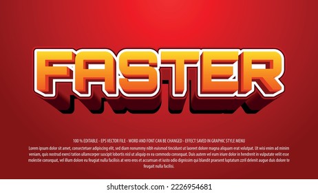 Faster editable text effect template with 3d style use for logo and business brand
