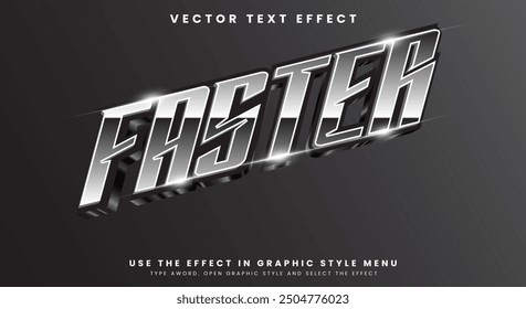 Faster editable text effect Template suitable for Sport and Champion text style