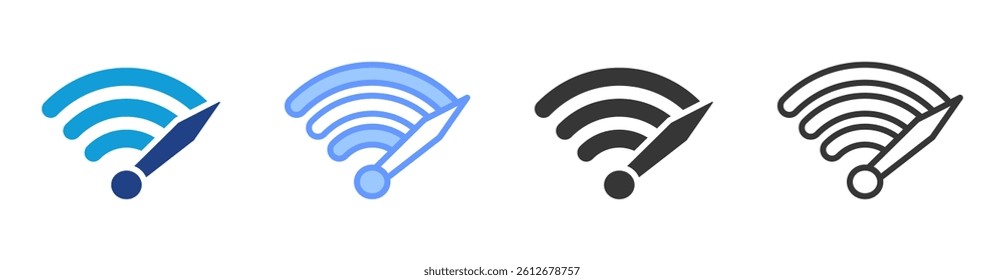 Faster internet speed icon set multiple style collection