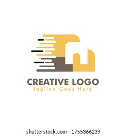 Faster Letter N Logo. N letter Design Template with Fast Action  Vector