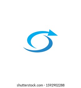 Faster Logo Template vector icon illustration design. Blue arrow.