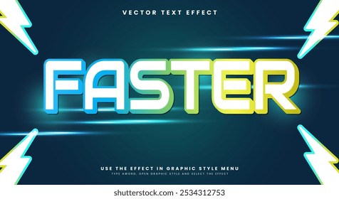 Faster Modern Style editable text effect Template
