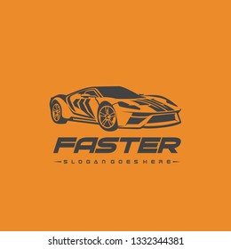 Faster Motorsport Racing Car Logo - Vector