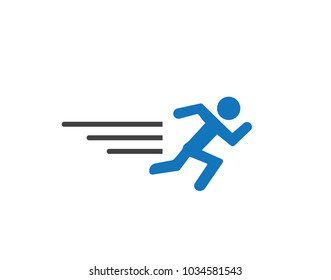 Faster running man icon. Speed and fitness usage. Vector illustration