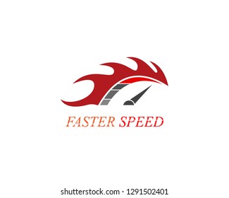 Faster Speed car logo template vector illustration