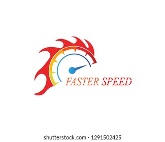 Faster Speed car logo template vector illustration