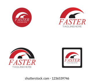 Faster speed icon logo template