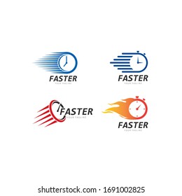 Faster and speed Logo Template vector icon illustration design