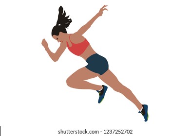 faster start running woman sprinter runner flat style