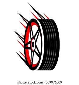 faster tire store - vector icon