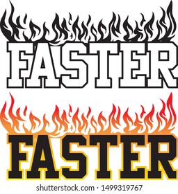 "Faster" writing typography, tee shirt graphics,Black and red slogan.t-shirt printing.Can be used on t-shirts, hoodies, mugs, posters and any other merchandise.