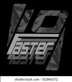 Faster.sport garment printing.vector