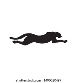 Fastest cheetah jumping logo simple flat icon logo design template inspiration