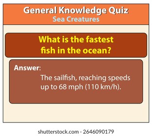 Fastest fish in the ocean quiz general knowledge sea creatures sailfish speeds mph kilometers hour quiz