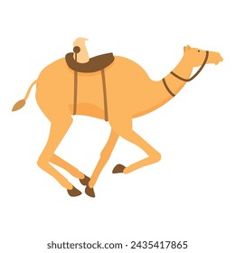 Fastest running camel icon cartoon vector. Sport run tradition. Fast oriental