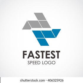 Fastest speed of line abstract vector and logo design or template delivery business icon of company identity symbol concept