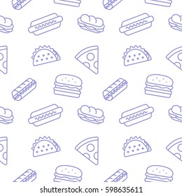 FastFood background seamless pattern vector