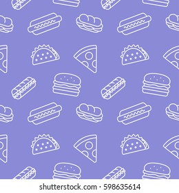 FastFood background seamless pattern vector