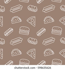 FastFood background seamless pattern vector