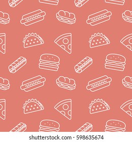 FastFood background seamless pattern vector