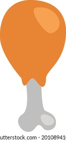 Fastfood chicken legs, illustration, vector on a white background.