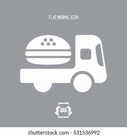 Fast-food delivery service - Vector flat icon