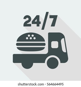 Fast-food delivery service - Vector flat icon