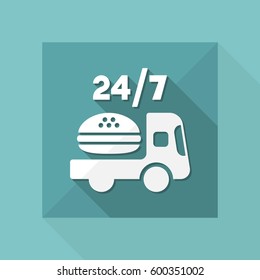 Fast-food delivery service - Vector flat icon