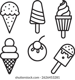 Fastfood drink items set black line art design clearing with white background.