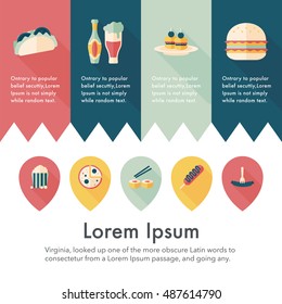 Fastfood and drinks icon set