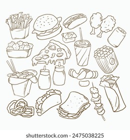 fastfood element icons
vector doodles