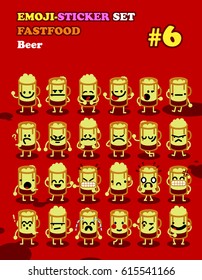 Fastfood emoji-sticker set