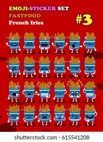 Fastfood emoji-sticker set