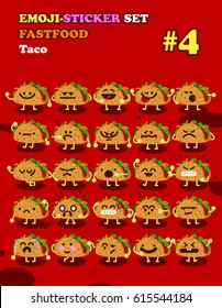 Fastfood emoji-sticker set