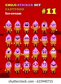 Fastfood emoji-sticker set
