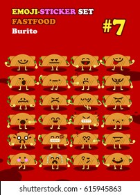 Fastfood emoji-sticker set