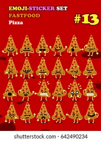 Fastfood emoji-sticker set