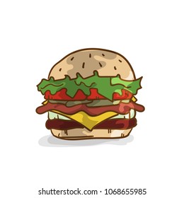 fastfood hamburger drawing graphic object 