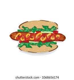 fastfood hot dog sausage drawing graphic object 