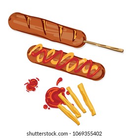 fastfood hot dog sausage drawing graphic object 