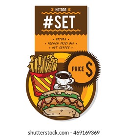fastfood hotdog set