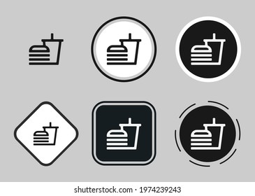 fastfood icon set. Collection of high quality black outline logo for web site design and mobile dark mode apps. Vector illustration on a white background	